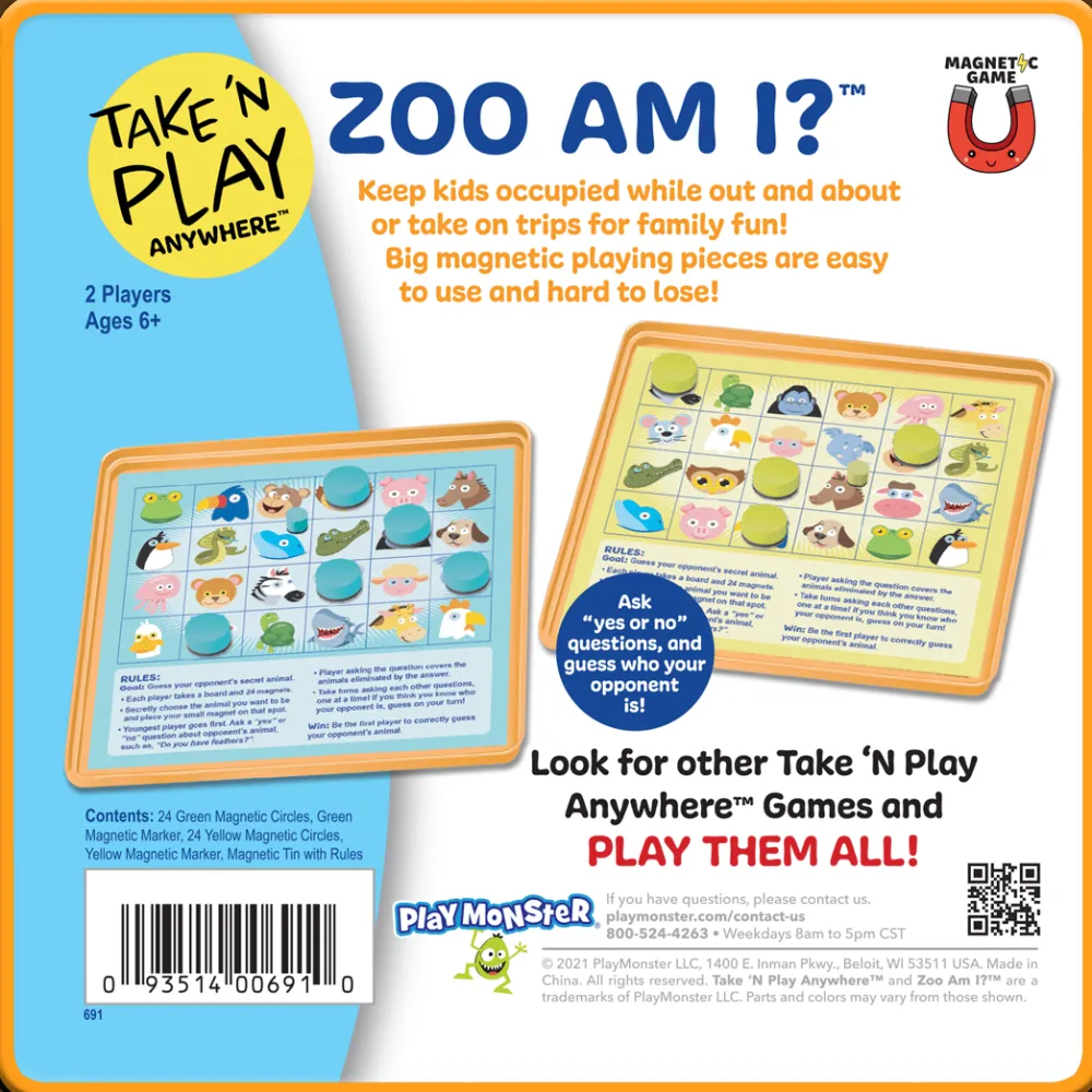 playmonster Take 'N Play Anywhere Zoo Am I?< Games